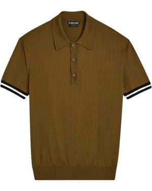 Tom Ford Knitted Short-Sleeve Polo Shirt - Green