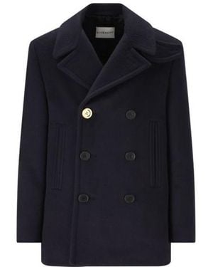 Givenchy Double-Breasted Coat - Blue
