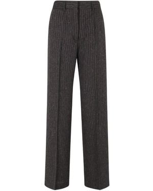 Erika Cavallini Semi Couture Striped Casual Trousers - Grey