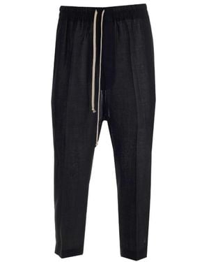 Rick Owens Astaires Cropped Track Trousers - Black