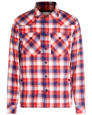 Moncler Grenoble Long Sleeved Check Patterned Jacket - Red