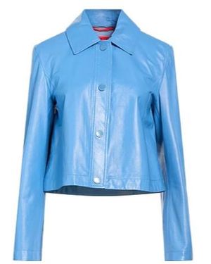 MAX&Co. Minimalist Leather Shirt - Blue