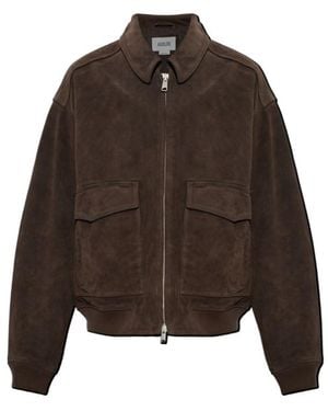 Agolde Collared Long-Sleeved Casual Jacket - Brown