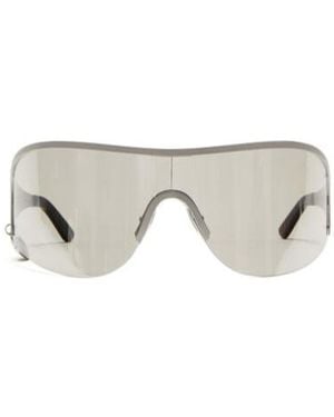 Acne Studios Logo-Charm Shield-Frame Sunglasses - White