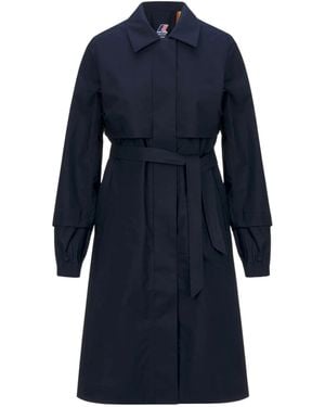 K-Way Poplin Trench Coat - Blue