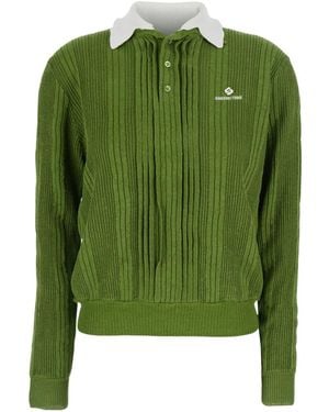 ShuShu/Tong Shushu/Tong Contrast Collar Knit Jumper - Green
