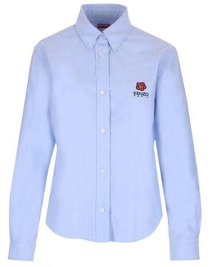 KENZO Boke Flower' Crest Slim Shirt - Blue