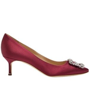Manolo Blahnik Hangisi 50 Satin Court Shoes - Pink
