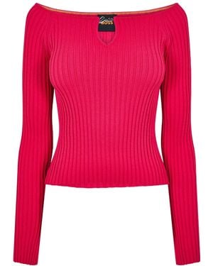 BOSS Simple Knitted Sweater - Red