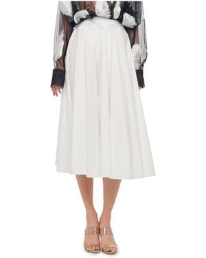 Norma Kamali Flared Skirt To Midcalf - White