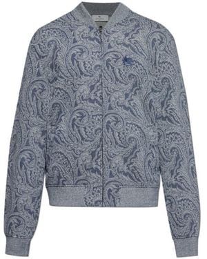 Etro Paisley Print Bomber Jacket - Blue
