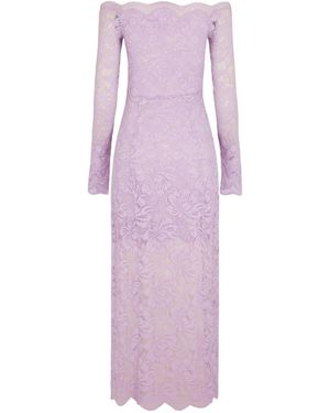 オールインワン・サロペット Rabanne Long Lilac Lace Dress Bardot Neckline Rabanne Long Lilac Lace Dress Bardot Neckline in Purple | Lyst