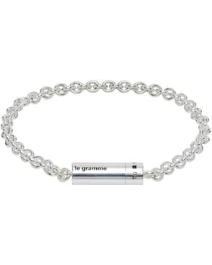 Le Gramme Cable Chained Bracelet - White