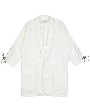 Max Mara Lapel Casual Jacket - White