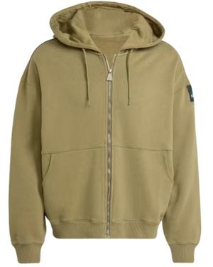 adidas Originals Logo-Patch Zip-Up Hoodie - Green