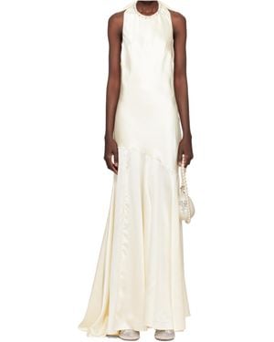 Simone Rocha Bridal Collection Silk Satin Bow Dress - Natural