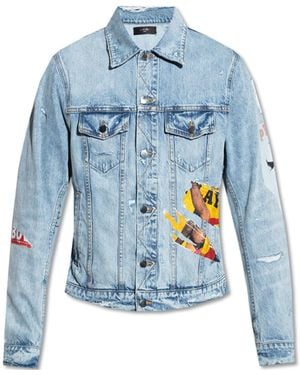 Amiri Long-Sleeved Denim Coat - Blue