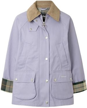Barbour Beadnell Convertible Corduroy-Trimmed Cotton-Twill Jacket - Purple