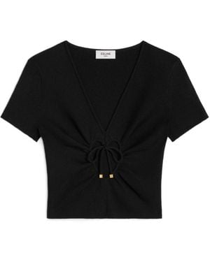 Celine Heart Crop Top - Black