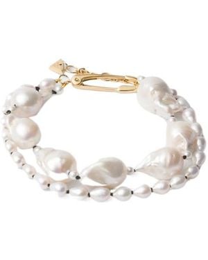 Prada Pearl And Safety-Pin Anklet - White