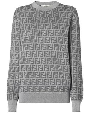 Fendi Ff Jacquard Jumper - Grey