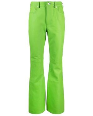 JW Anderson Jw Anderson High-Waisted Leather Bootcut Pants - Green