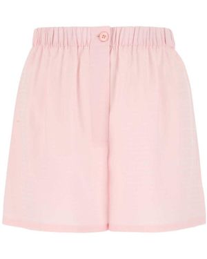 Prada Jacquard Crepe De Chine Logo Shorts - Pink