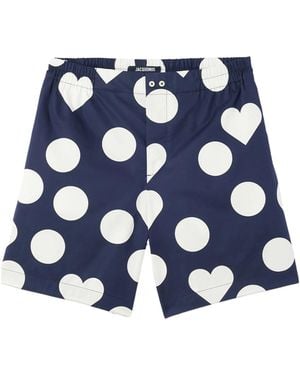 Jacquemus Calecon Heart Polka-Dot Shorts - Blue