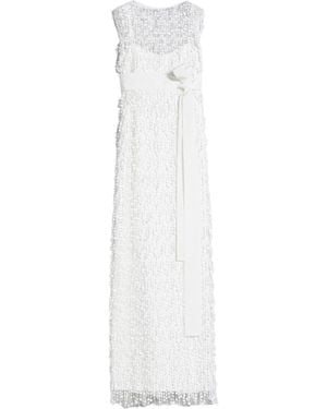 Max Mara Embroidered Tulle Dress - White
