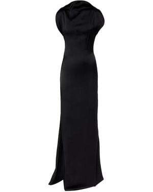 Victoria Beckham Satin Crepe Gown - Black