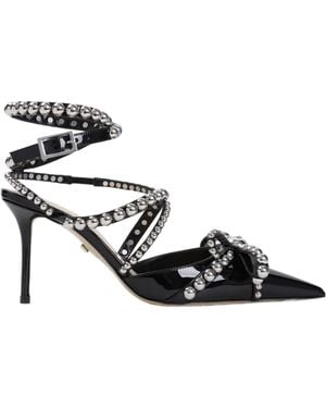 Mach & Mach Bow Detail High-Heeled Sandals - Metallic