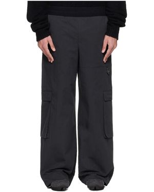 HELIOT EMIL Pulsar Straight Leg Cargo Casual Trousers - Black