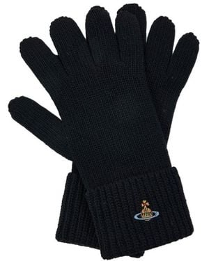 Vivienne Westwood Orb-Embroidered Gloves - Black