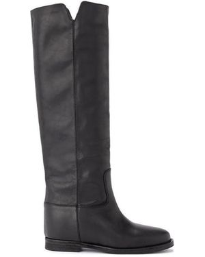 Via Roma 15 Flat Boots - Black