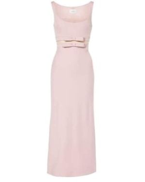 Giambattista Valli Bow-Detail Crepe Midi Dress - Pink