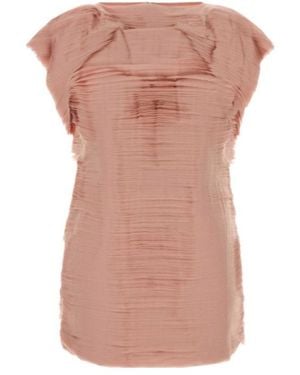 Jil Sander Nylon Mini Dress Cap Sleeves Textured - Pink