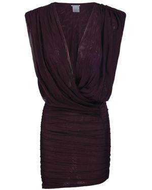 Amazuìn Candice Sheer Draped Mini Dress - Purple