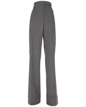 Prada Belted Blend Trousers - Grey