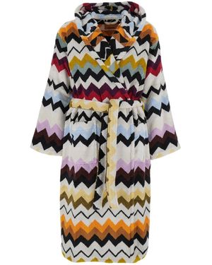 Missoni Home Zig-Zag Pattern Hooded Bathrobe - Multicolour