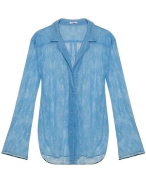Oséree Collared Long-Sleeved Shirt - Blue