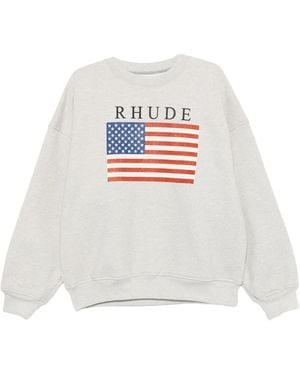 Rhude Flag-Print Sweatshirt - White