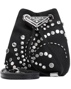 Prada Mini Drawstring Shoulder Bag - Black