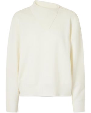 Rohe Asymmetrical Long-Sleeved Sweater - White
