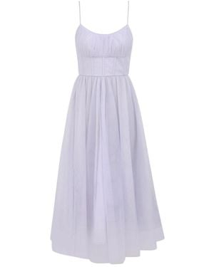 Zimmermann Tulle Corset Midi Dress - Purple