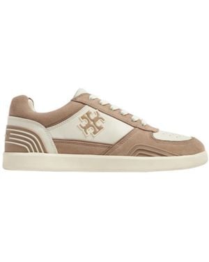 Tory Burch Clover Court Panelled Round Toe Trainers - Natural