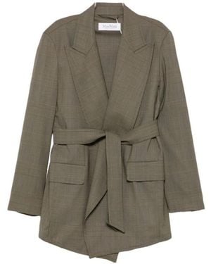 Max Mara Collared Long-Sleeved Casual Jacket - Green