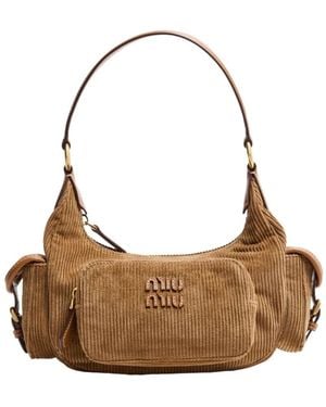 Miu Miu Corduroy Bag With Multiple Pockets - Brown