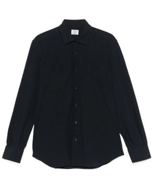 Mazzarelli Lapel Long Sleeve Shirt - Blue