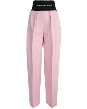 Alexander Wang Logo Intarsia Straight Leg Pants - Pink