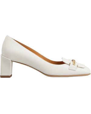 Tod's 50Mm Leather Court Shoes - White